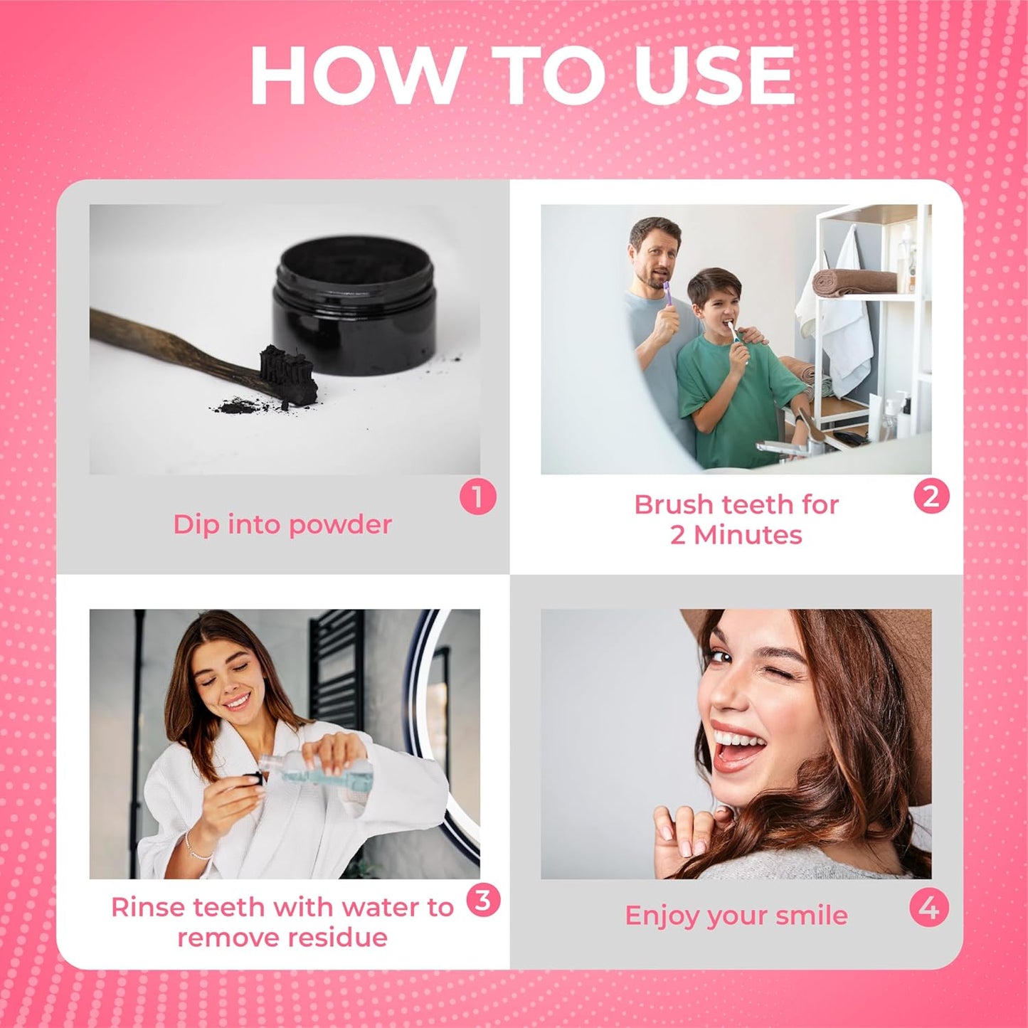 Natural Charcoal Teeth Whitening Powder